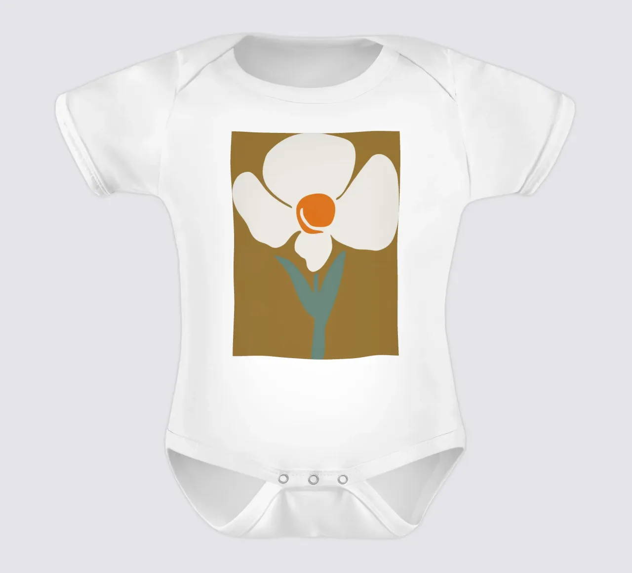 Solitary Bloom Boldness short-sleeve baby romper by Moonlite Desire
