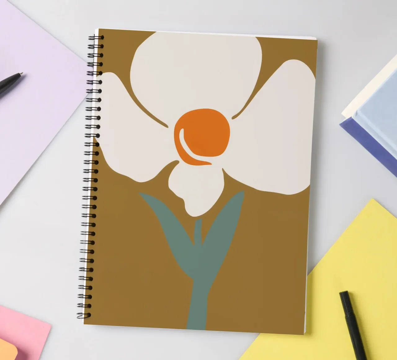 Solitary Bloom Boldness spiral notebook by Moonlite Desire