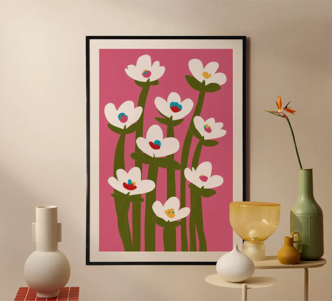 Flores rosas susurrantes poster de Moonlite Desire