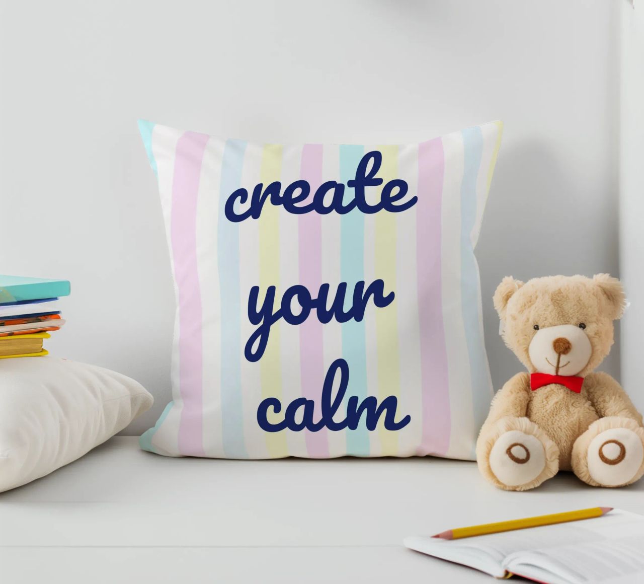Create Your Calm cuscino da Words by Niki
