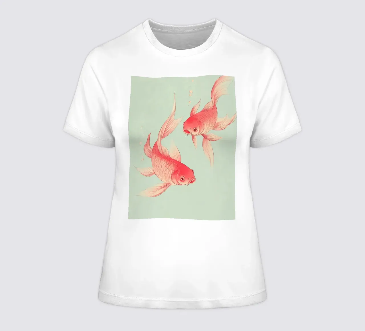 Red koi fish women's fitted t-shirt by IamHomeStudio