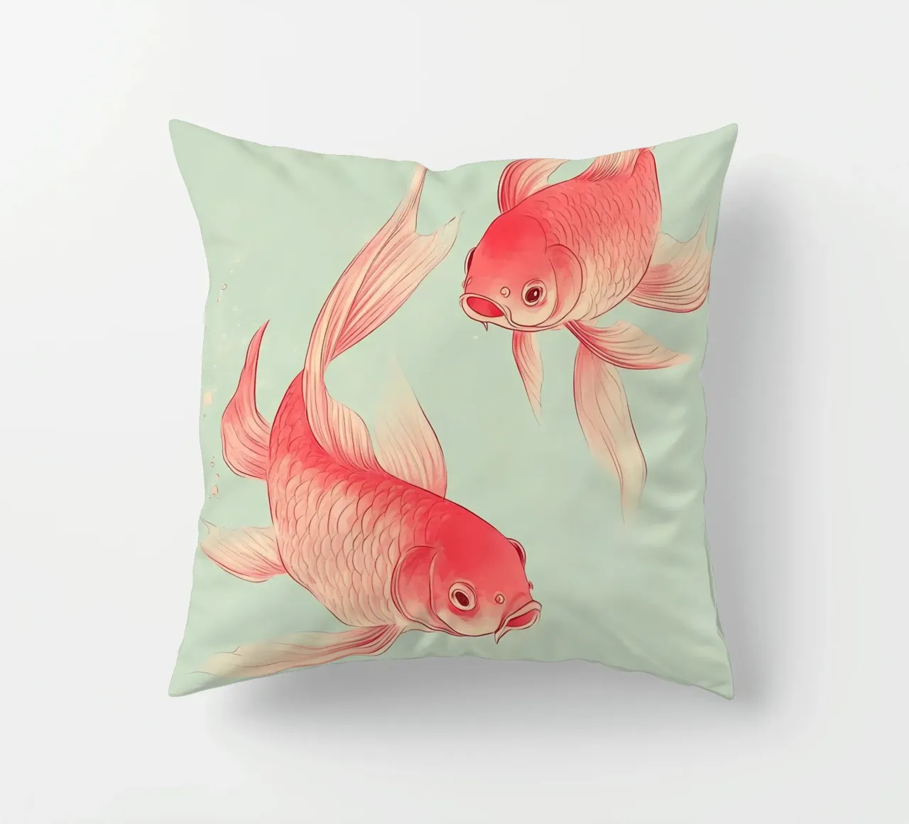 Red koi fish decorative cushion by IamHomeStudio