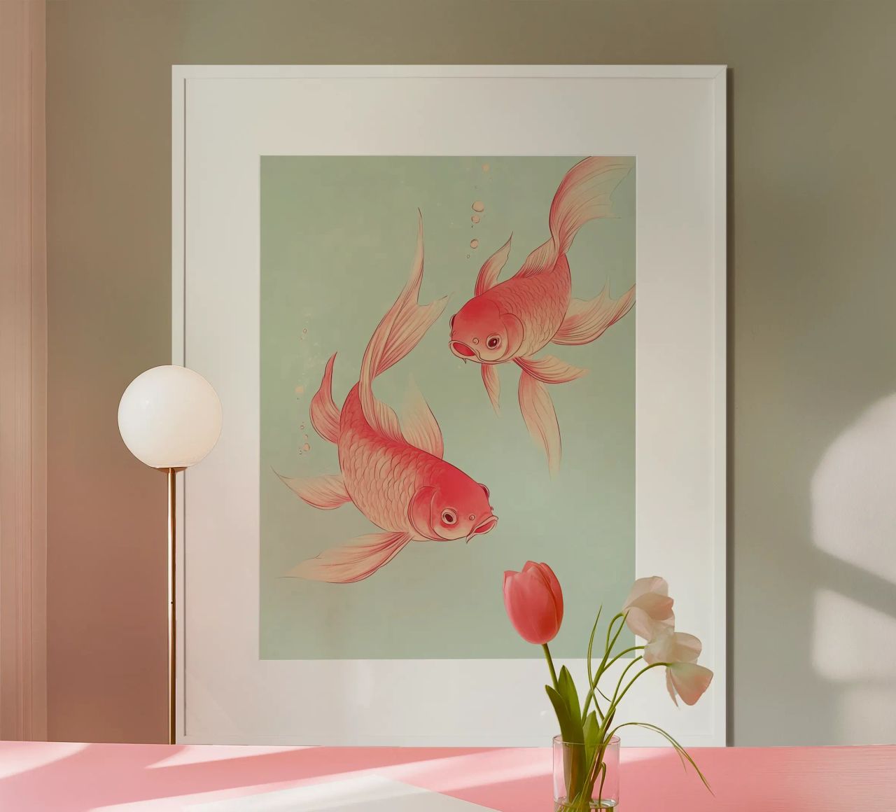 Red koi fish Poster von Olga Wildrose