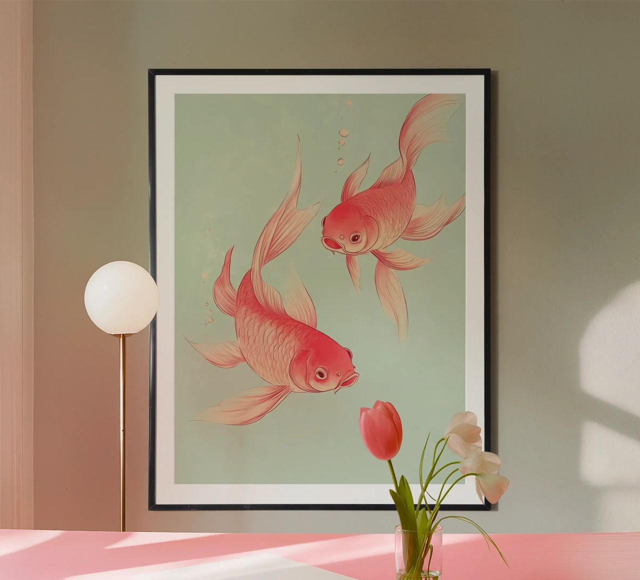 Red koi fish Poster von Olga Wildrose