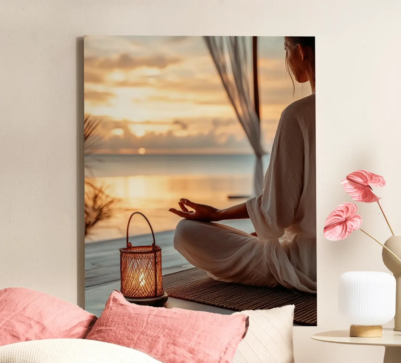 Lujo neutro lienzo con Marco flotante de PhotoVibe Decor