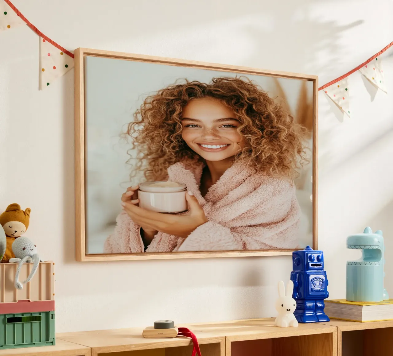 Blush Serenity tela con Cornice a cassetta da PhotoVibe Decor