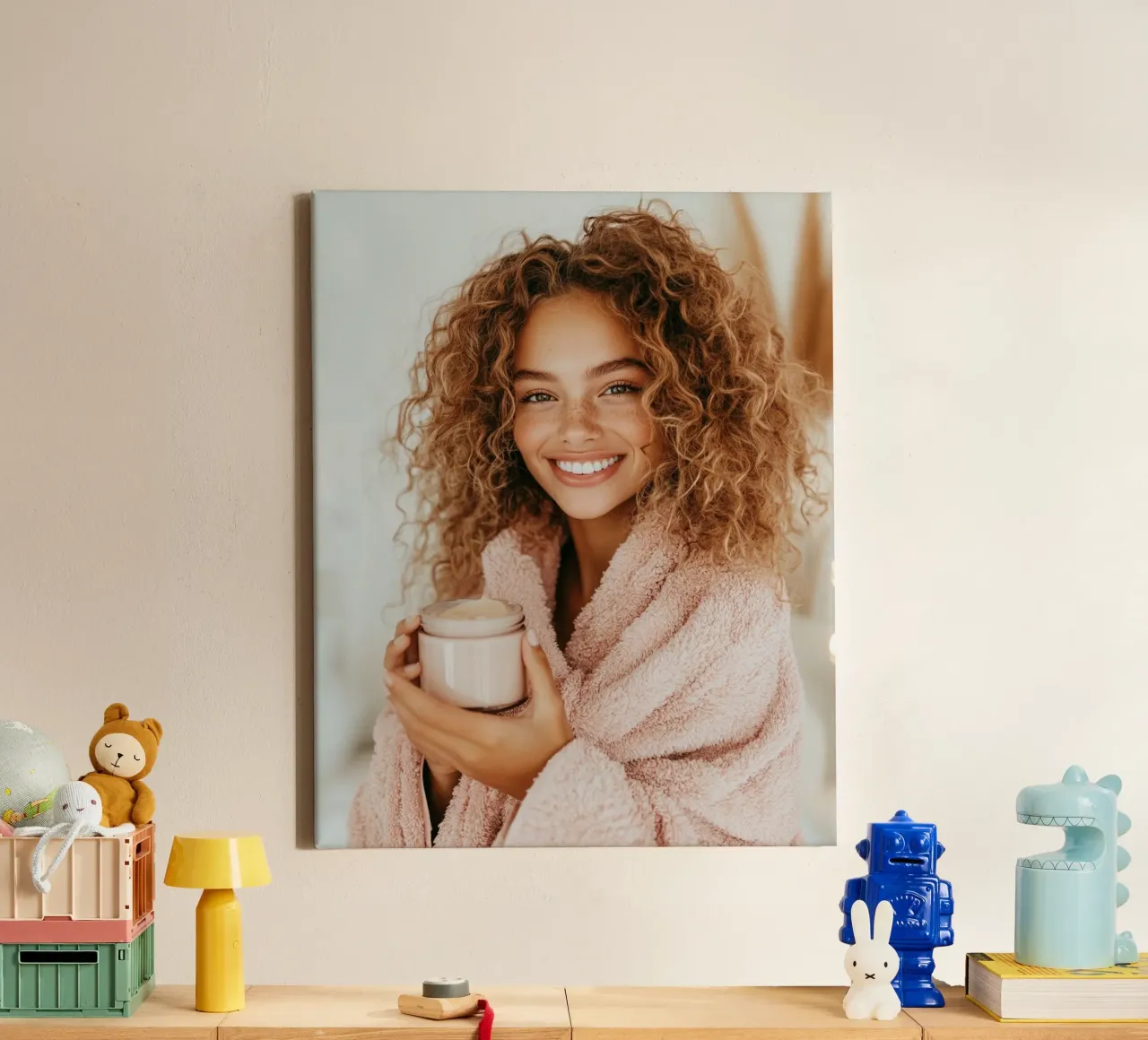 Blush Serenity tela con Cornice a cassetta da PhotoVibe Decor