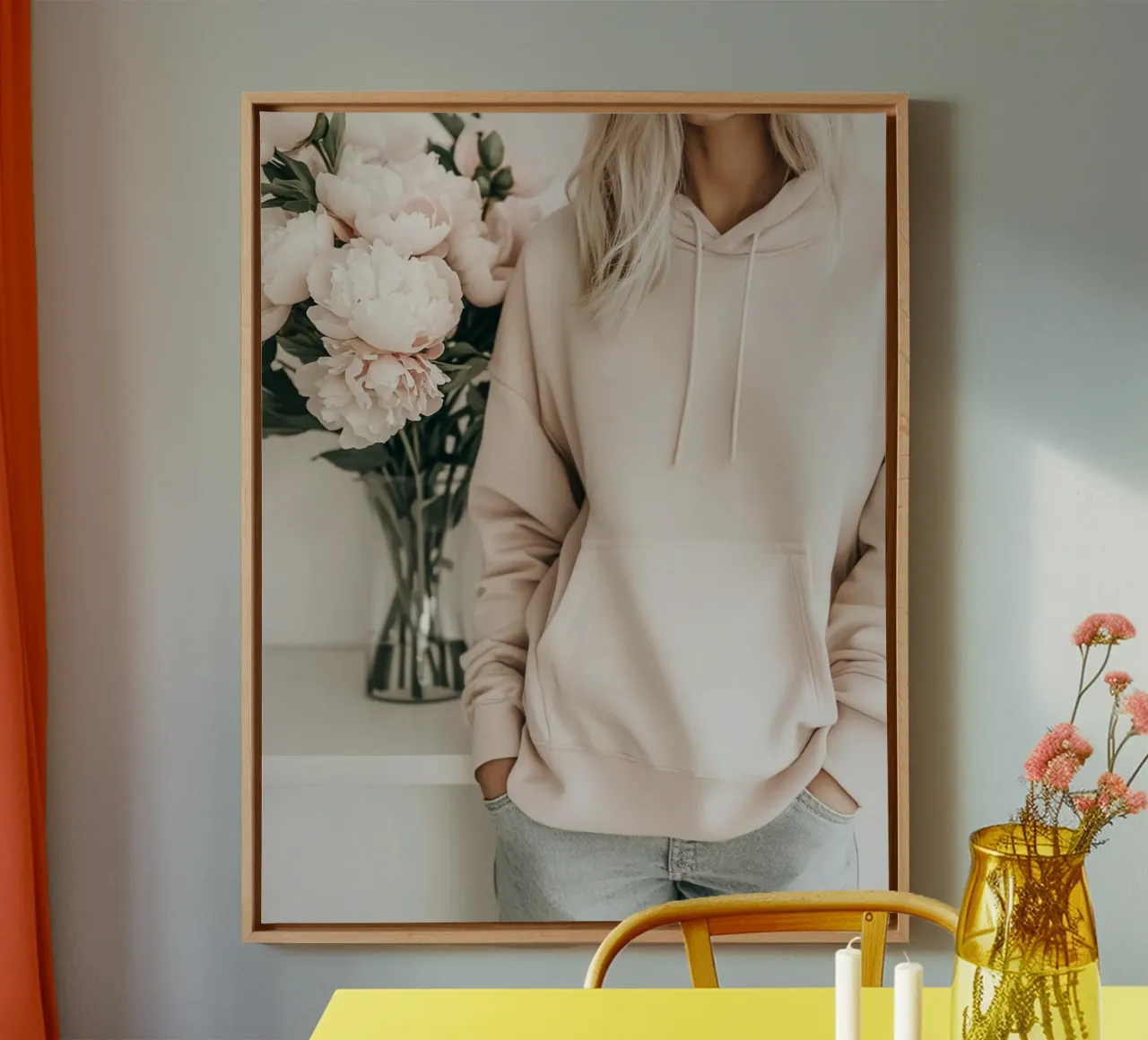 Blush Serenity tela con Cornice a cassetta da PhotoVibe Decor