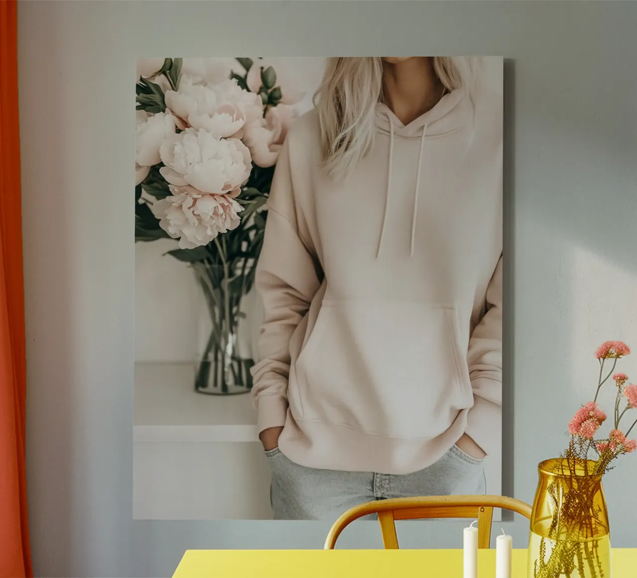 Blush Serenity tela con Cornice a cassetta da PhotoVibe Decor