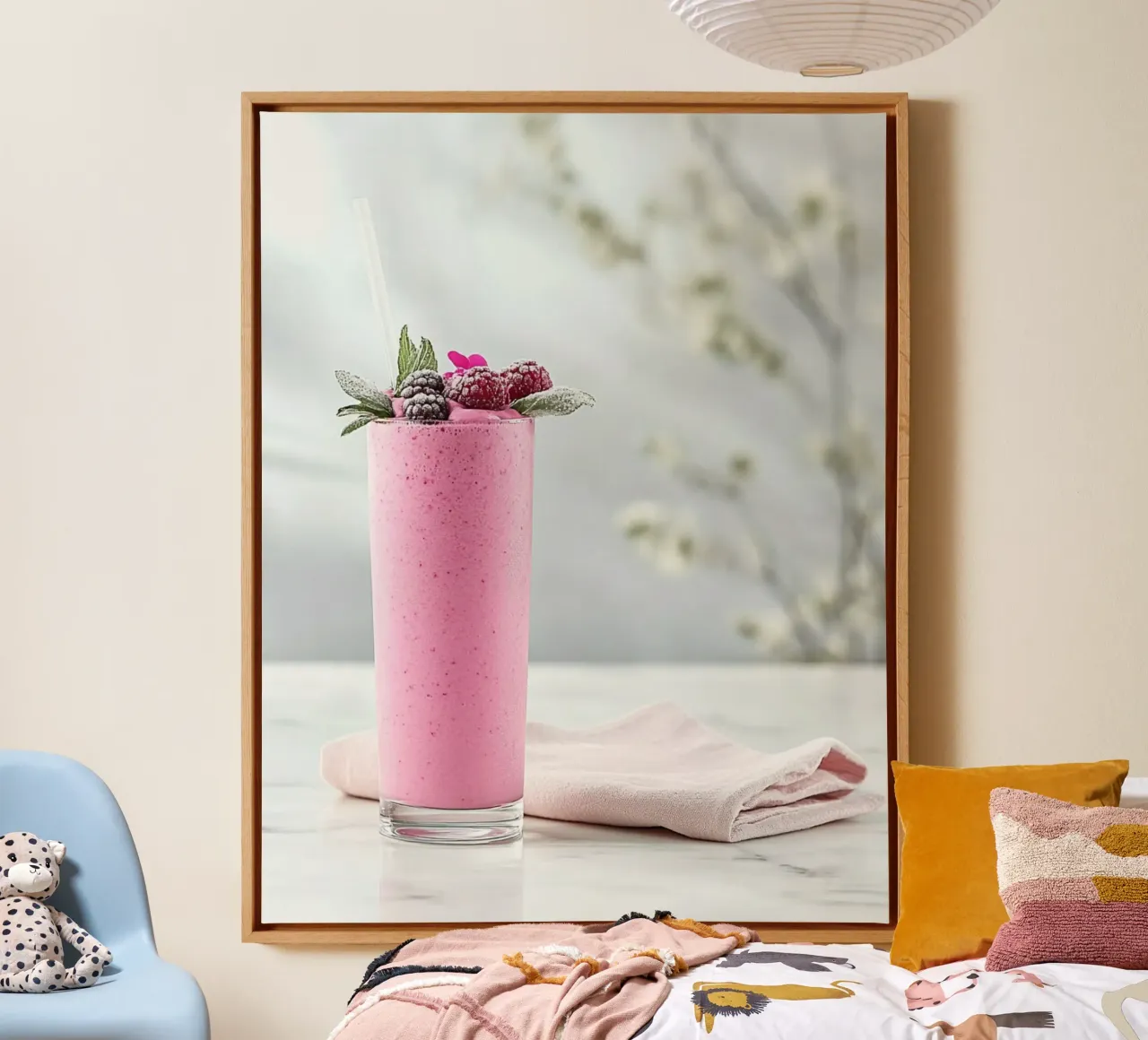 Blush Serenity tela con Cornice a cassetta da PhotoVibe Decor