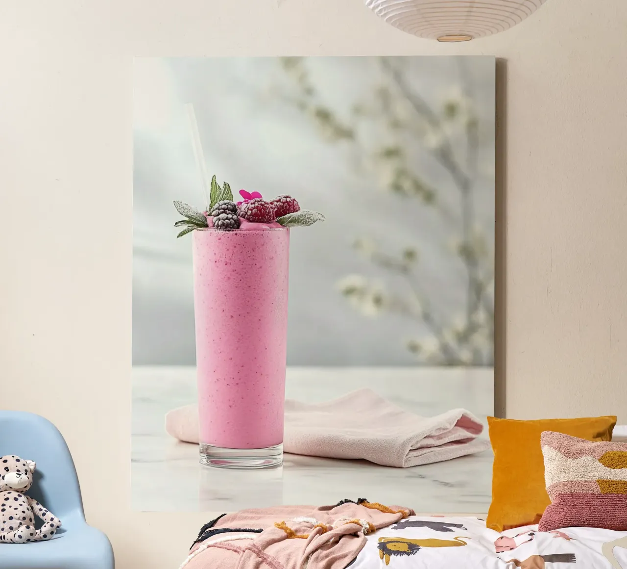 Blush Serenity tela con Cornice a cassetta da PhotoVibe Decor