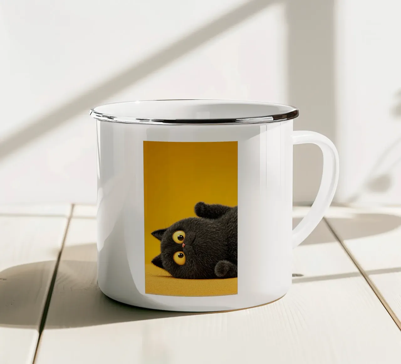 Cute Fat Cat tazza in smalto da Motivate-Today