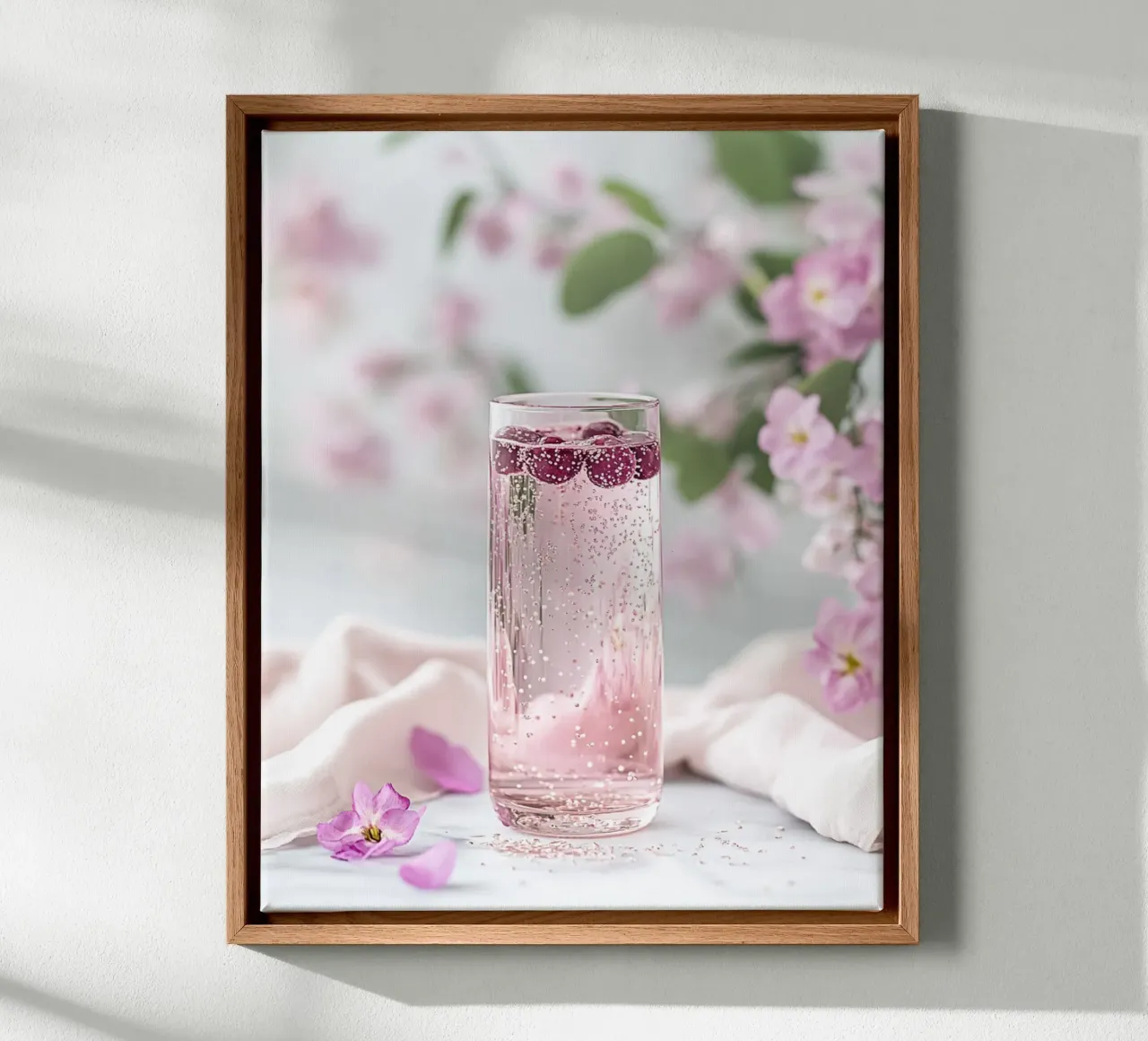 Blush Serenity canvas with Floater frame by PhotoVibe Decor