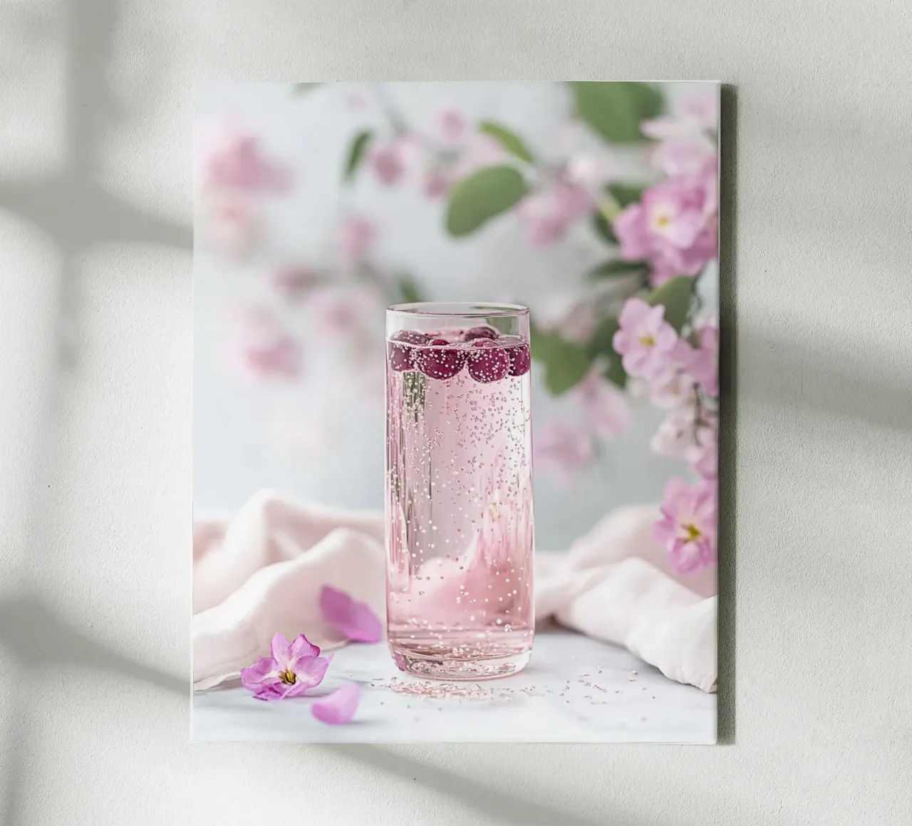 Blush Serenity canvas with Floater frame by PhotoVibe Decor