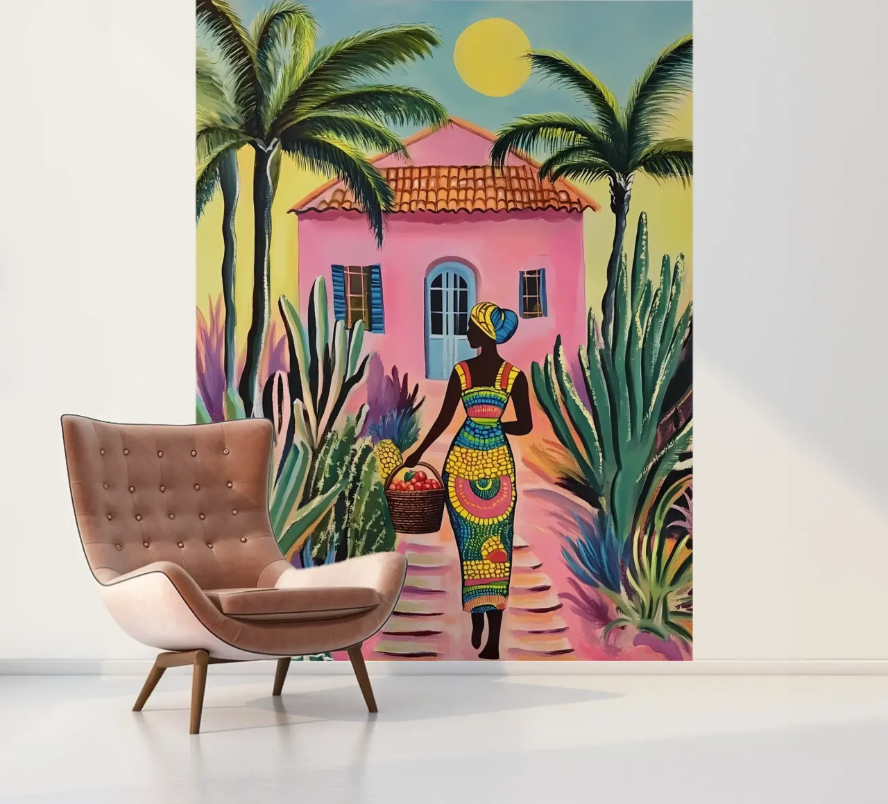 Colorful afrocentric woman photo wallpaper by IamHomeStudio