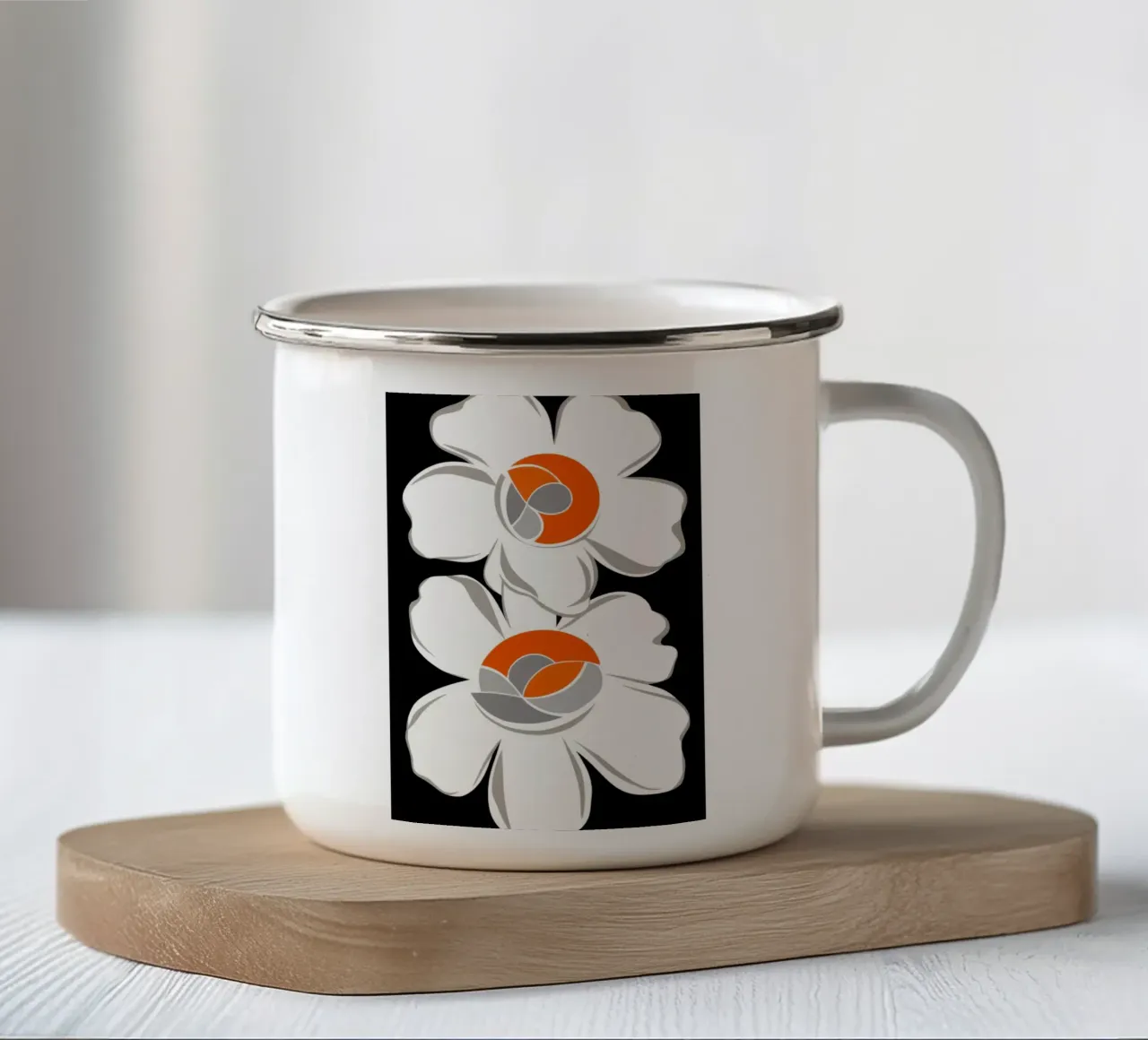 Pila di fiori modernista tazza in smalto da Moonlite Desire