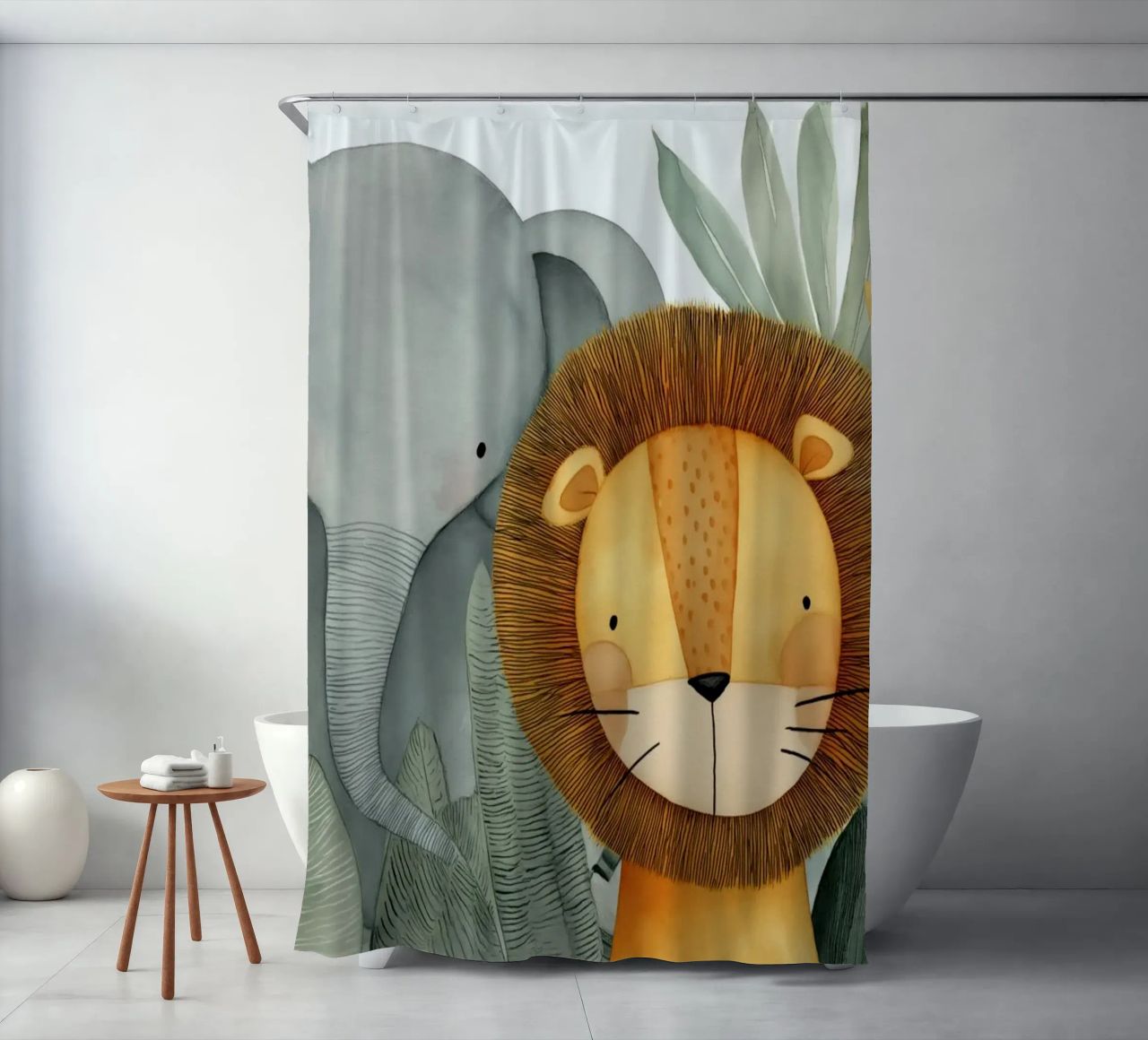 Animales para la guardería cortina de baño de Imagine