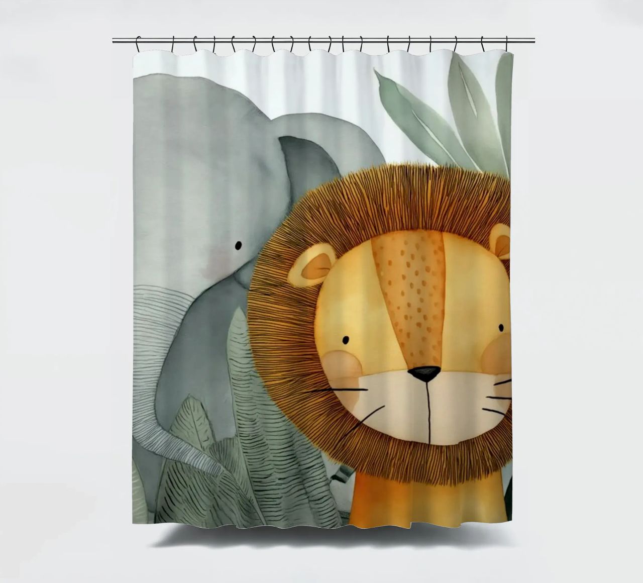 Animales para la guardería cortina de baño de Imagine
