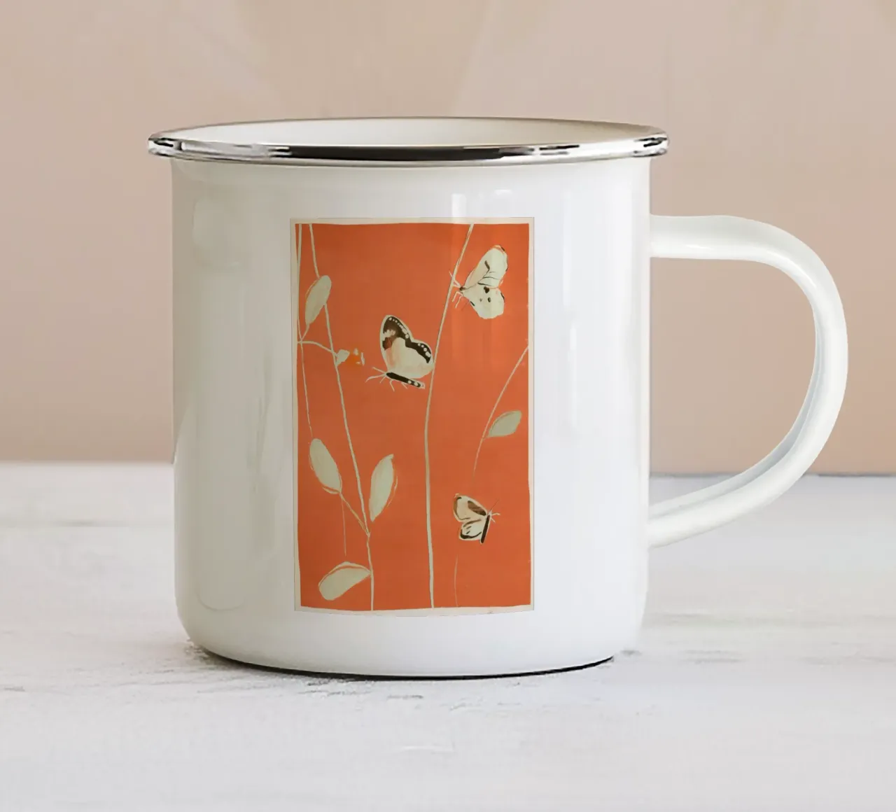 Farfalle 2 tazza in smalto da ThingDesign