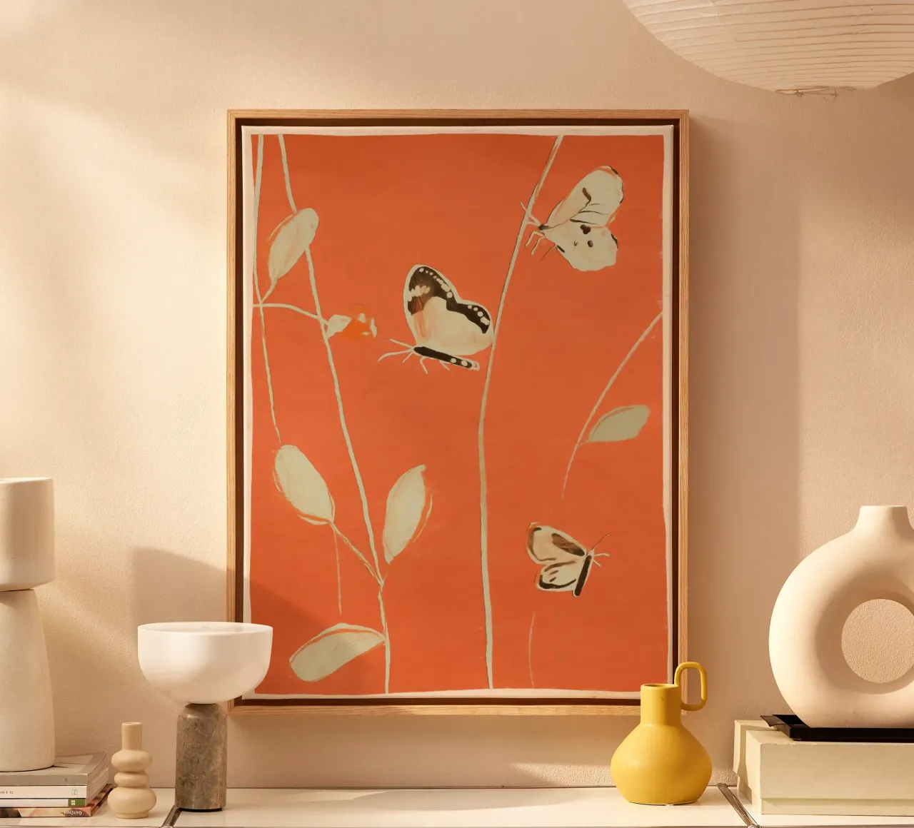 Vlinders 2 canvas met Baklijst van ThingDesign