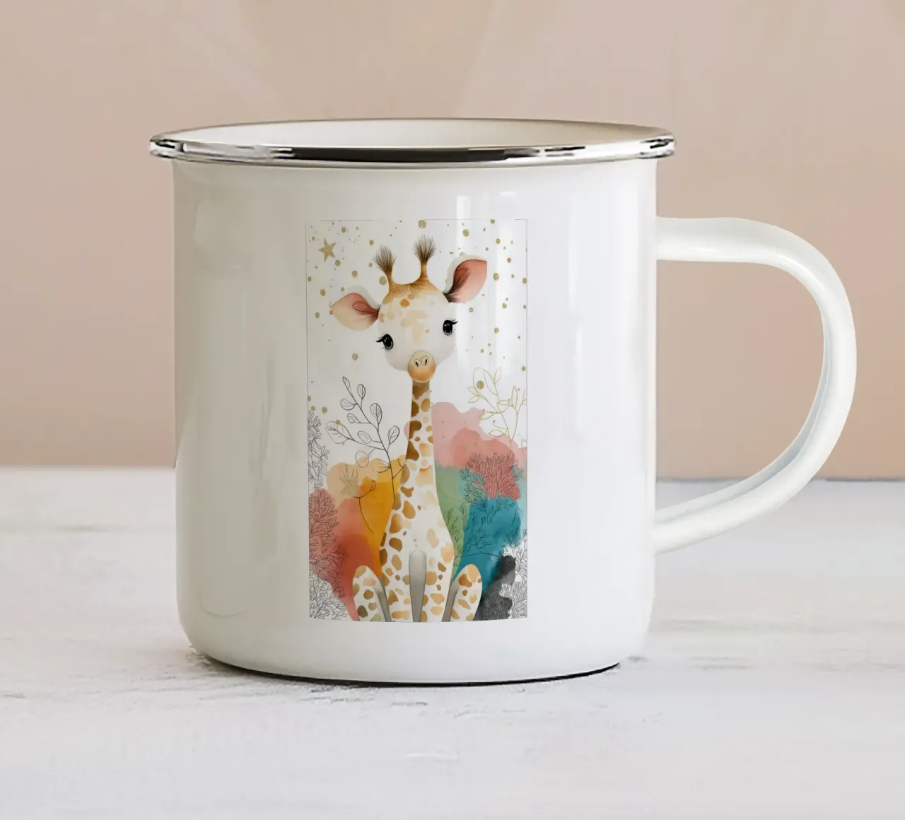 Giraffa per la cameretta tazza in smalto da Imagine