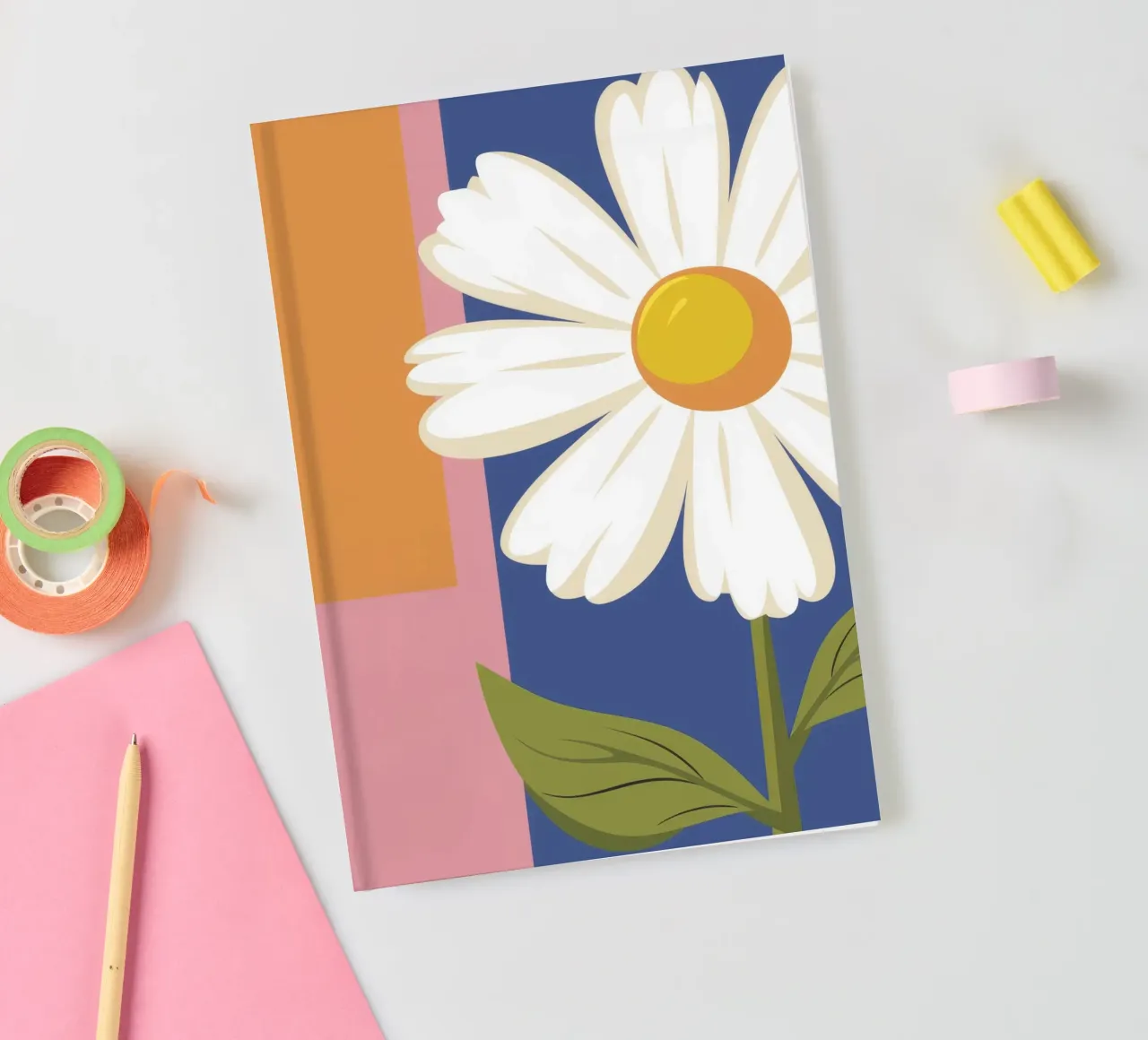 Geometric Daisy View notebook by Moonlite Desire