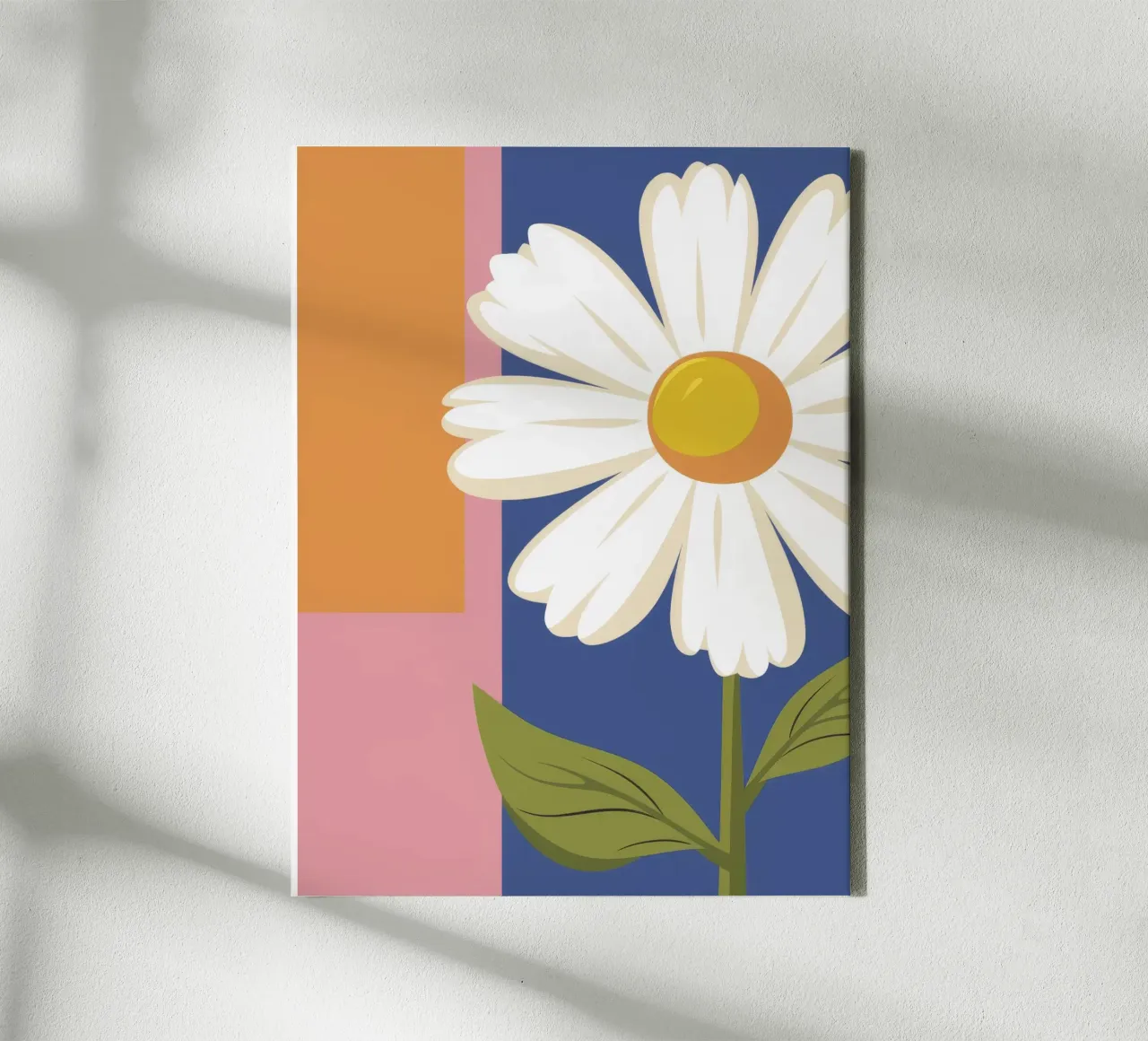 Geometric Daisy View canvas with Floater frame by Moonlite Desire