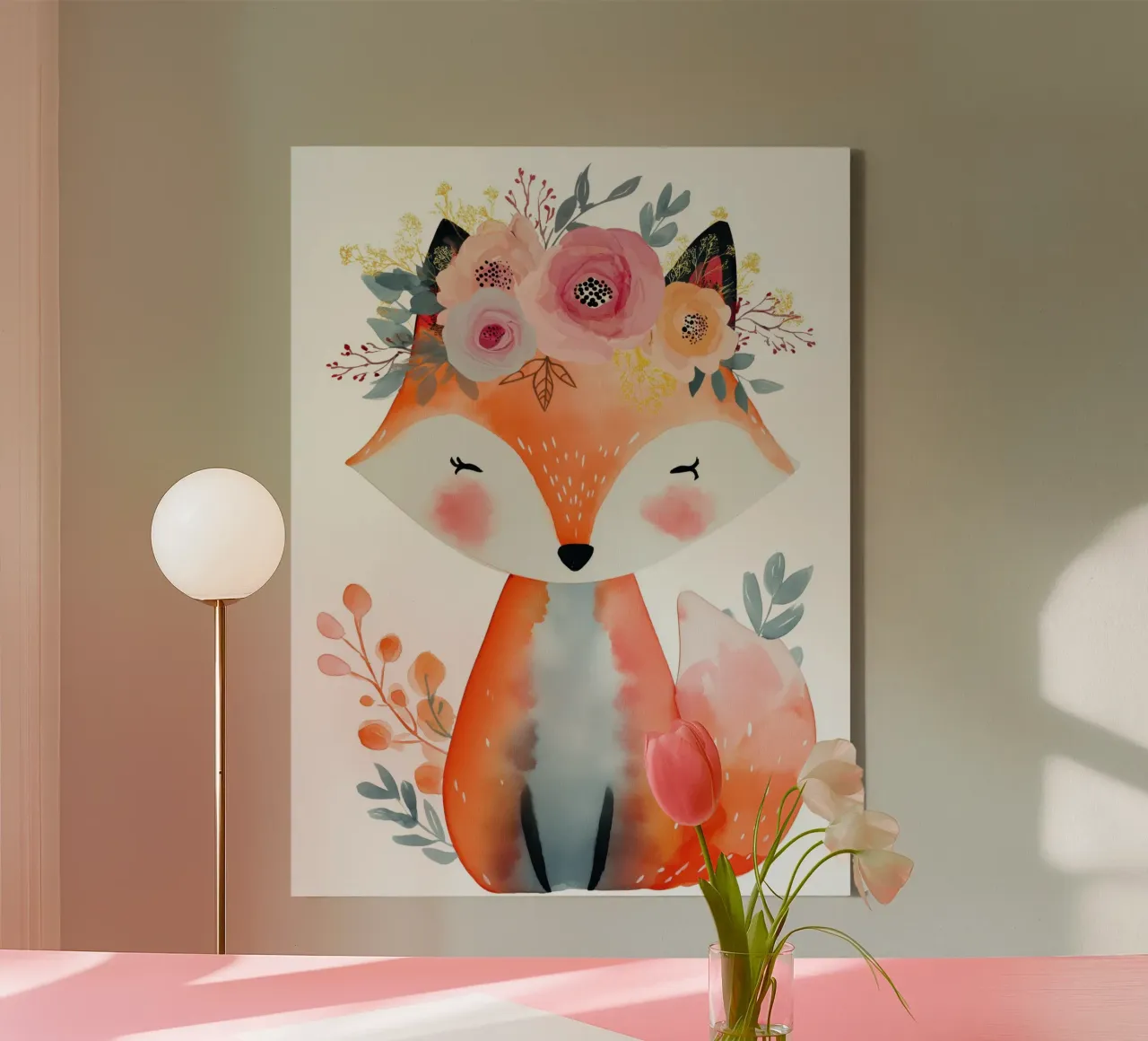 Fox for the nursery canvas with Floater frame by Imagine