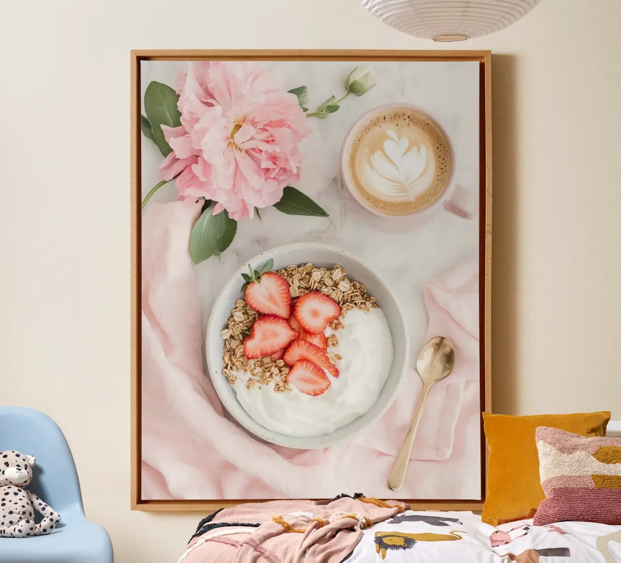 Blush Serenity tela con Cornice a cassetta da PhotoVibe Decor