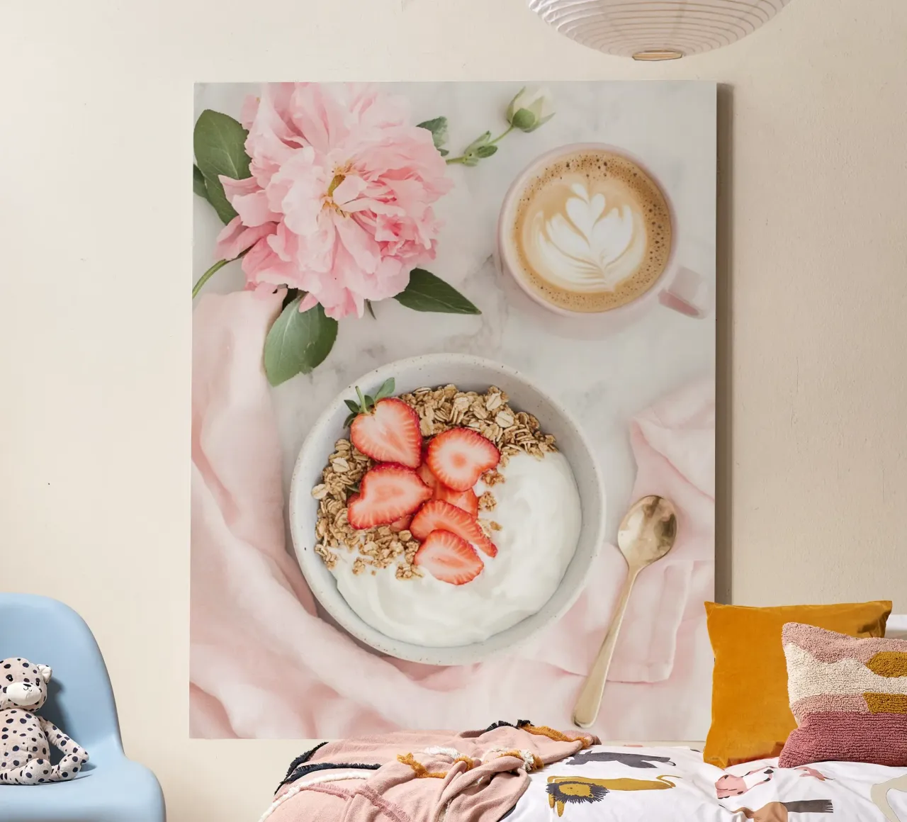 Blush Serenity tela con Cornice a cassetta da PhotoVibe Decor
