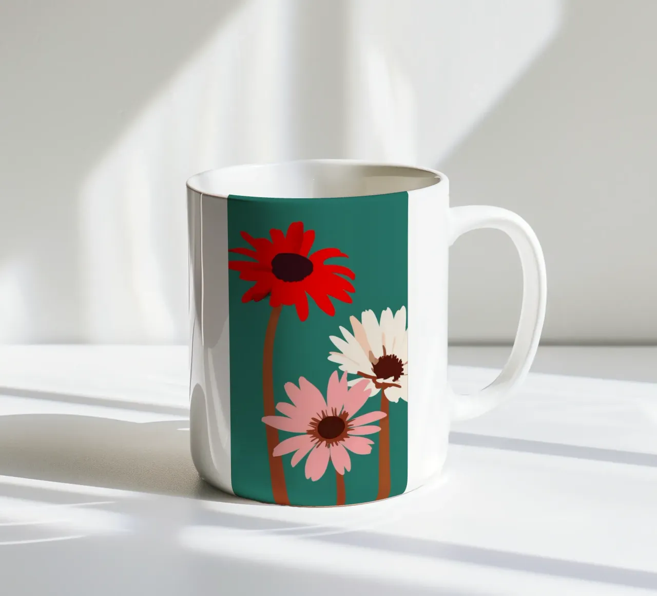 Steli cremisi di colore verde acqua tazza in ceramica da Moonlite Desire