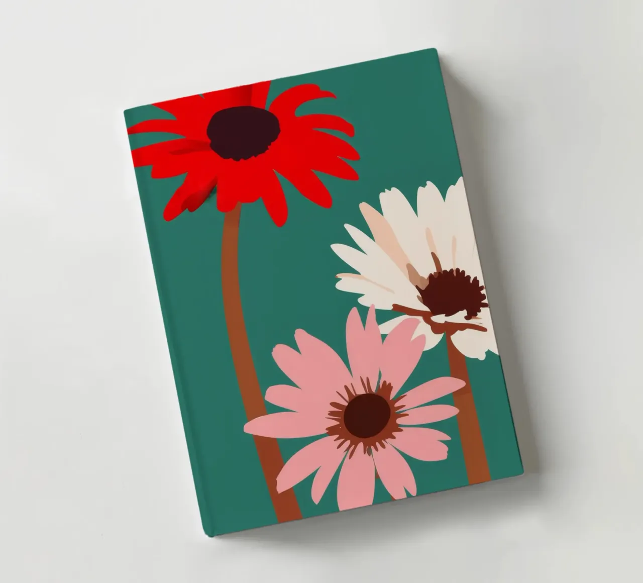 Crimson Teal Stems notebook by Moonlite Desire