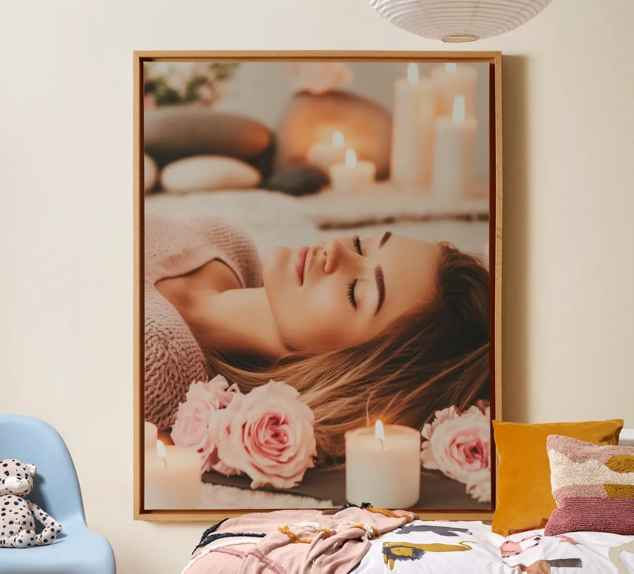 Blush Serenity tela con Cornice a cassetta da PhotoVibe Decor