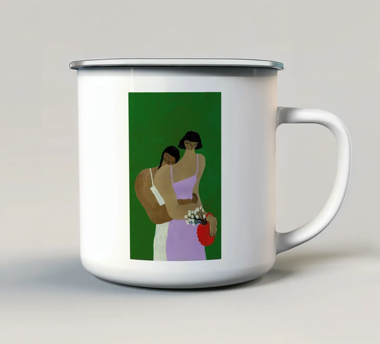 Flowers are always a good Idea tazza in smalto da Nudes and Croissants