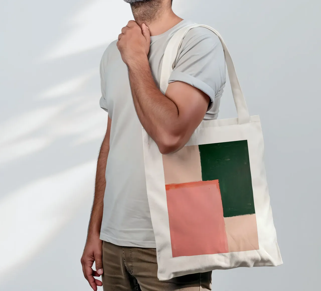 Blocchi di colore rosa e verde borsa in juta da Euphoria Theresa