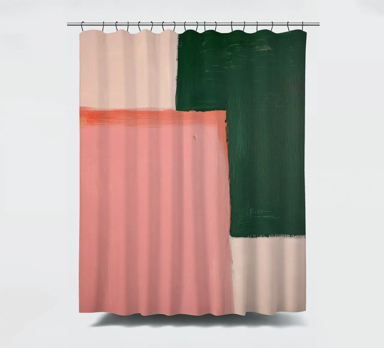 Roze & groene kleurblokken douchegordijn van Euphoria Theresa