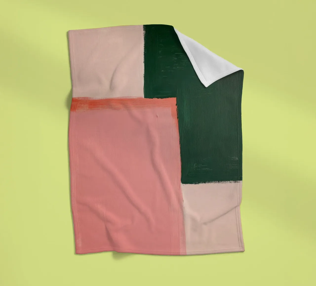 Blocchi di colore rosa e verde coperta in pile da Euphoria Theresa