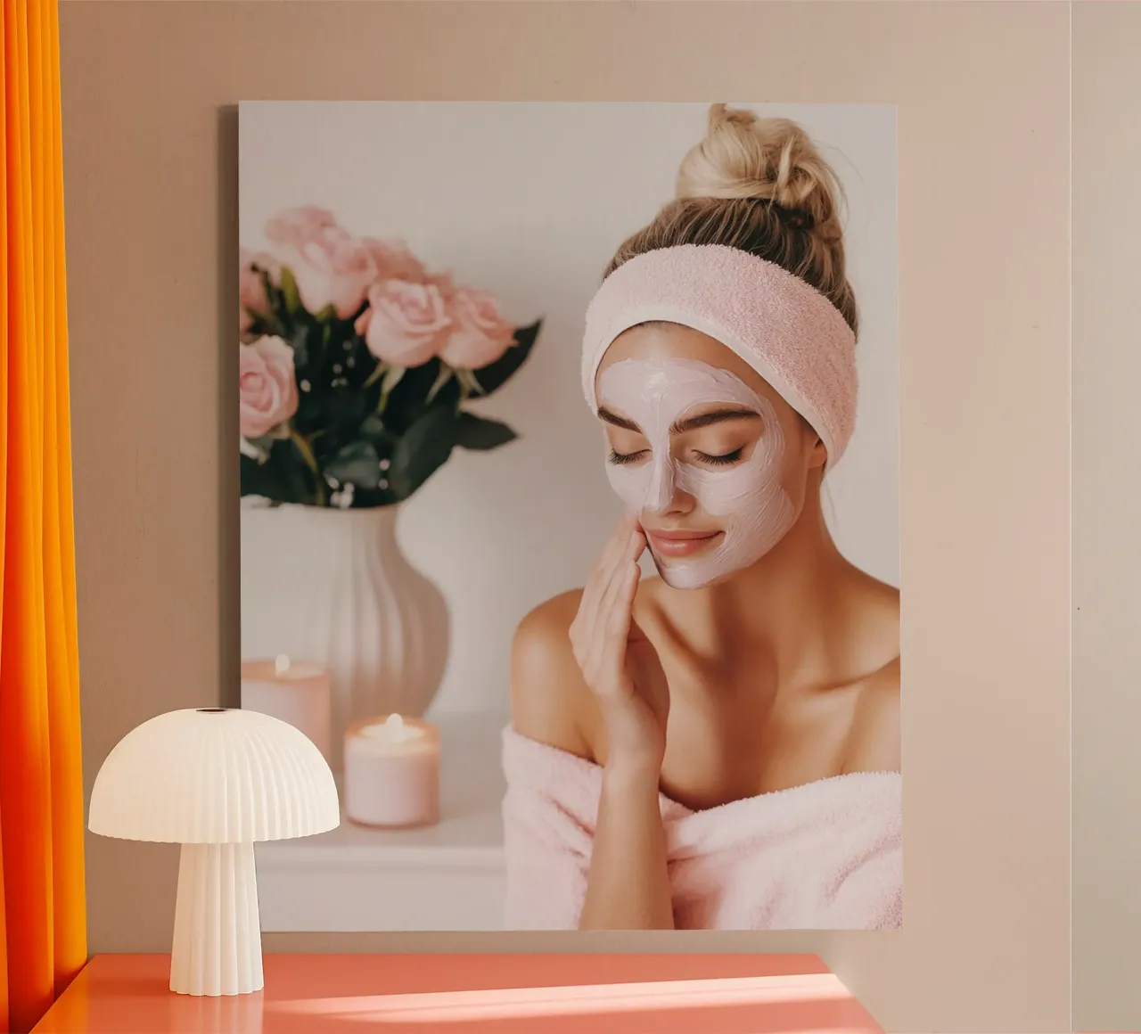 Blush Serenity tela con Cornice a cassetta da PhotoVibe Decor