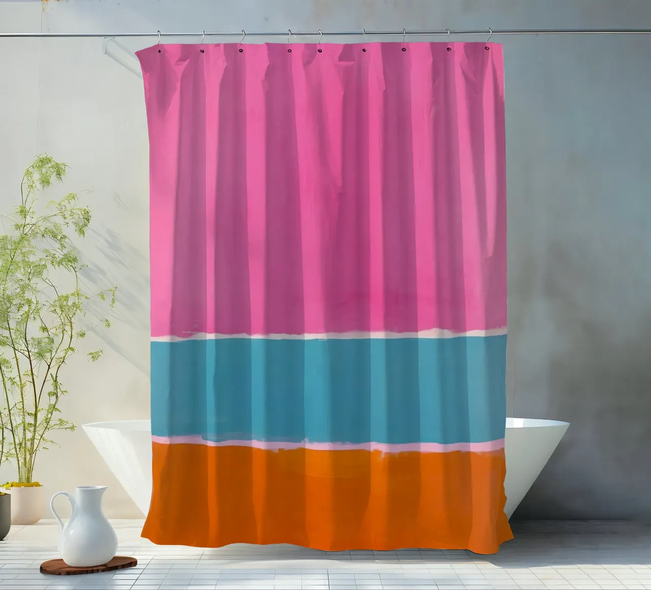 Gioco di colori a tre strati tenda da doccia da Euphoria Theresa
