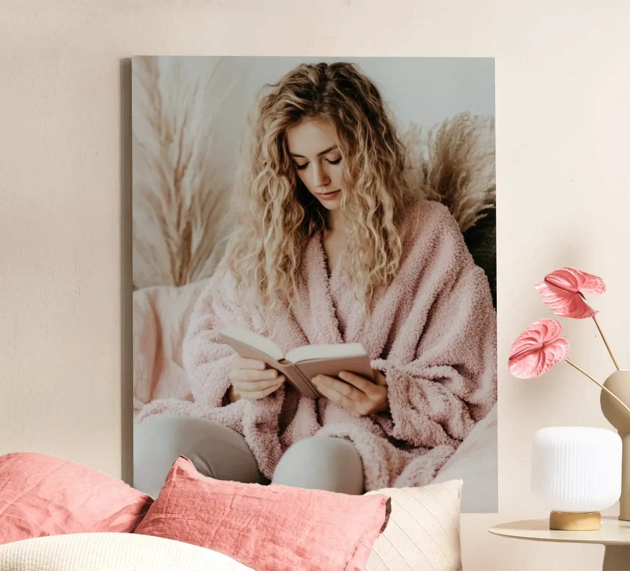 Blush Serenity tela con Cornice a cassetta da PhotoVibe Decor