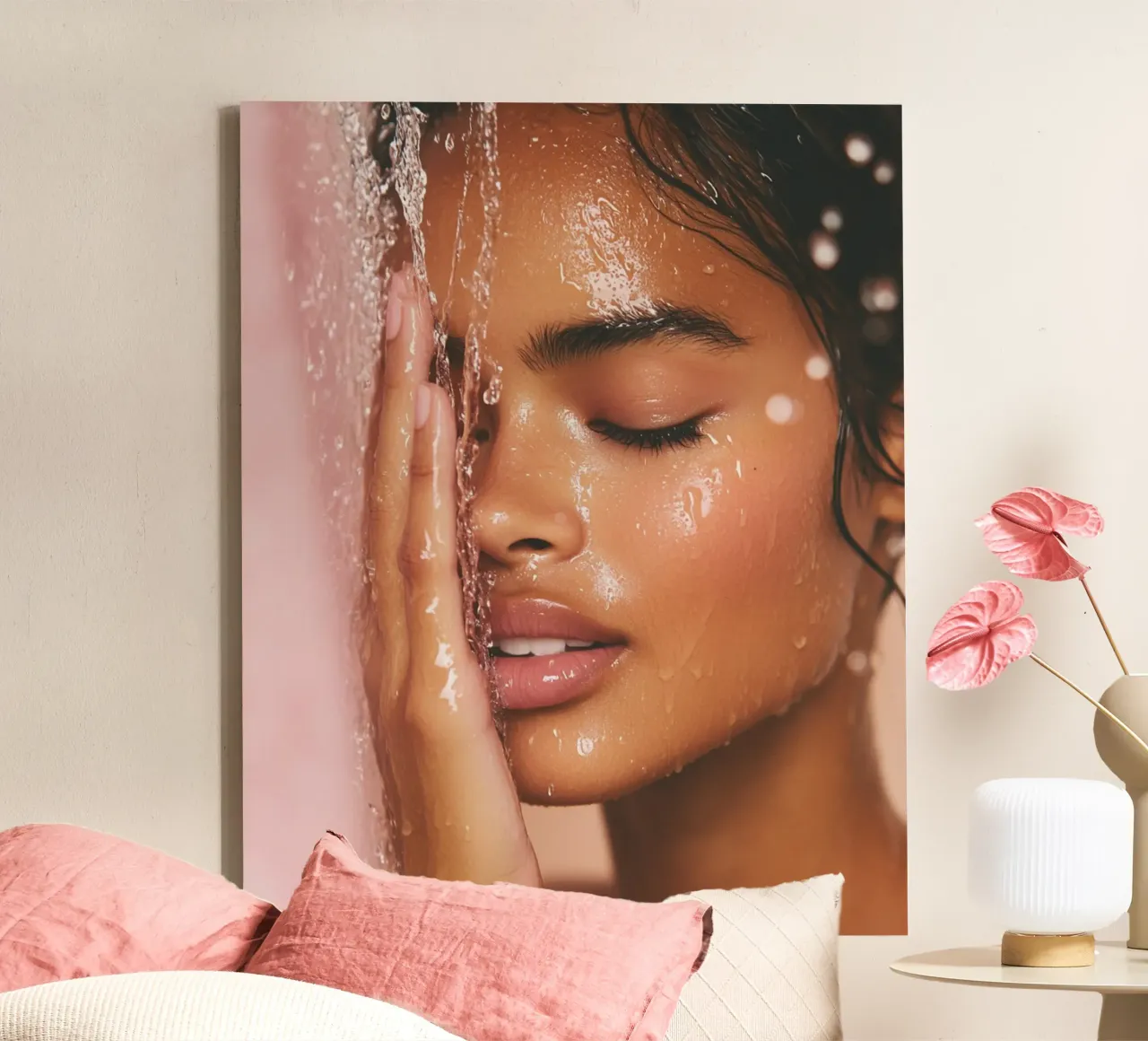 Blush Serenity tela con Cornice a cassetta da PhotoVibe Decor