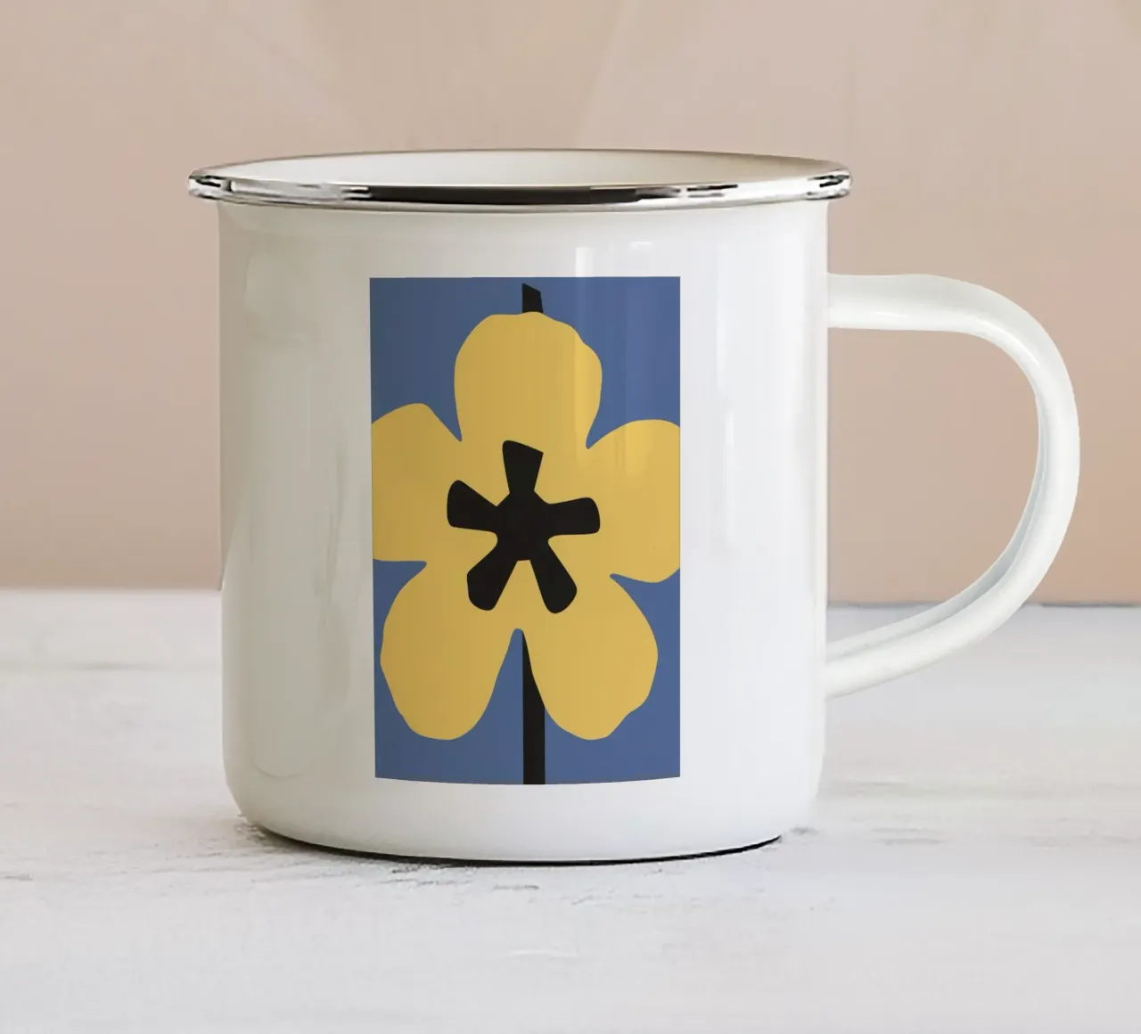 Asterisco grafico in fiore tazza in smalto da Moonlite Desire