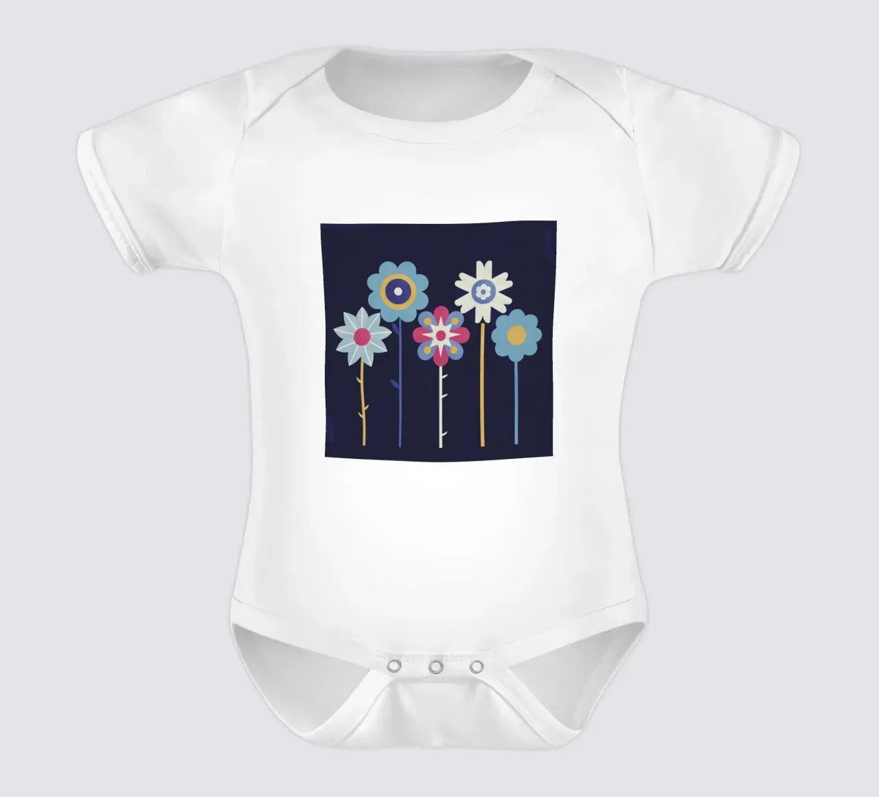 Fila di fiori stravaganti body neonato maniche corte da Moonlite Desire
