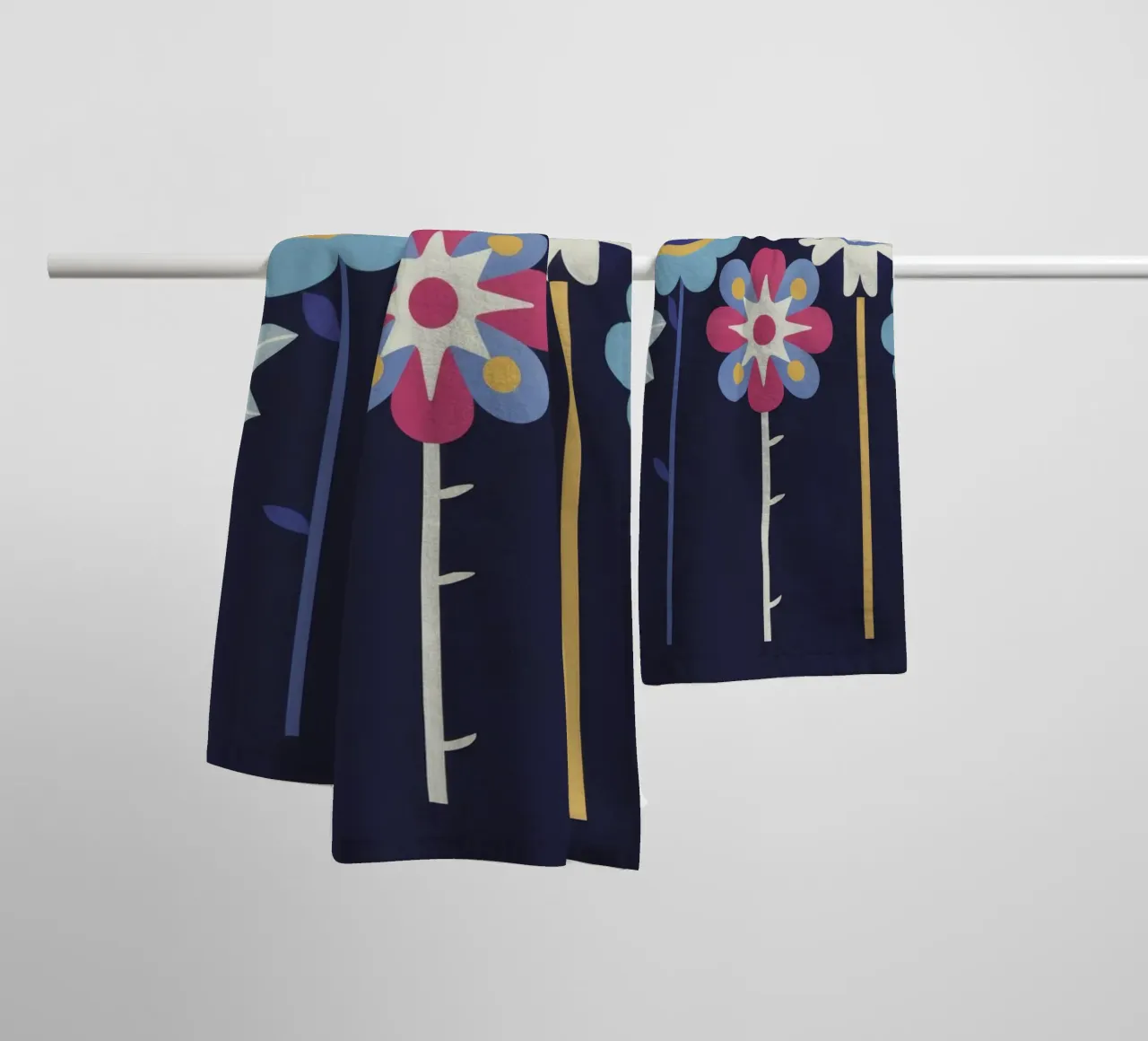 Quirky Flower Row towel by Moonlite Desire