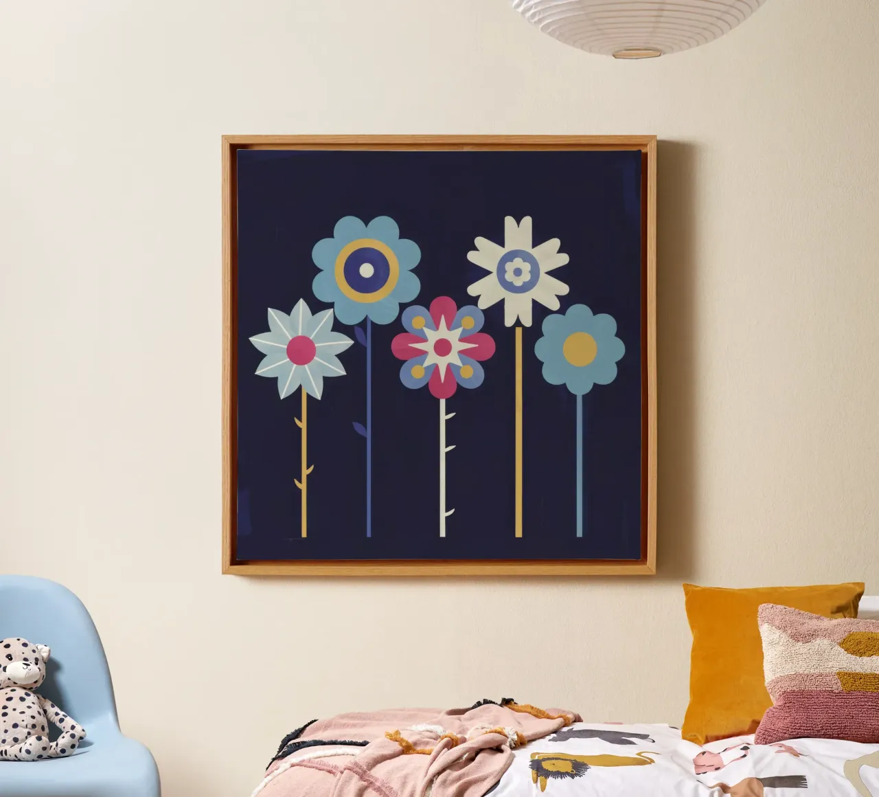 Quirky Flower Row canvas by Moonlite Desire
