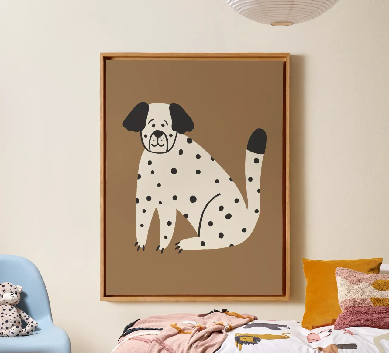 Cane dalmata Boho murale, poster per bambini, camera dei bambini tela con Cornice a cassetta da Edina Varga Prints