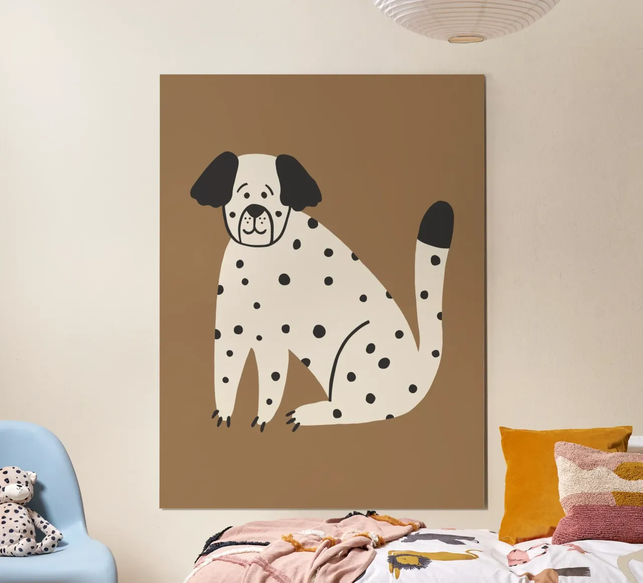 Cane dalmata Boho murale, poster per bambini, camera dei bambini poster con telaio in alluminio da Edina Varga Prints
