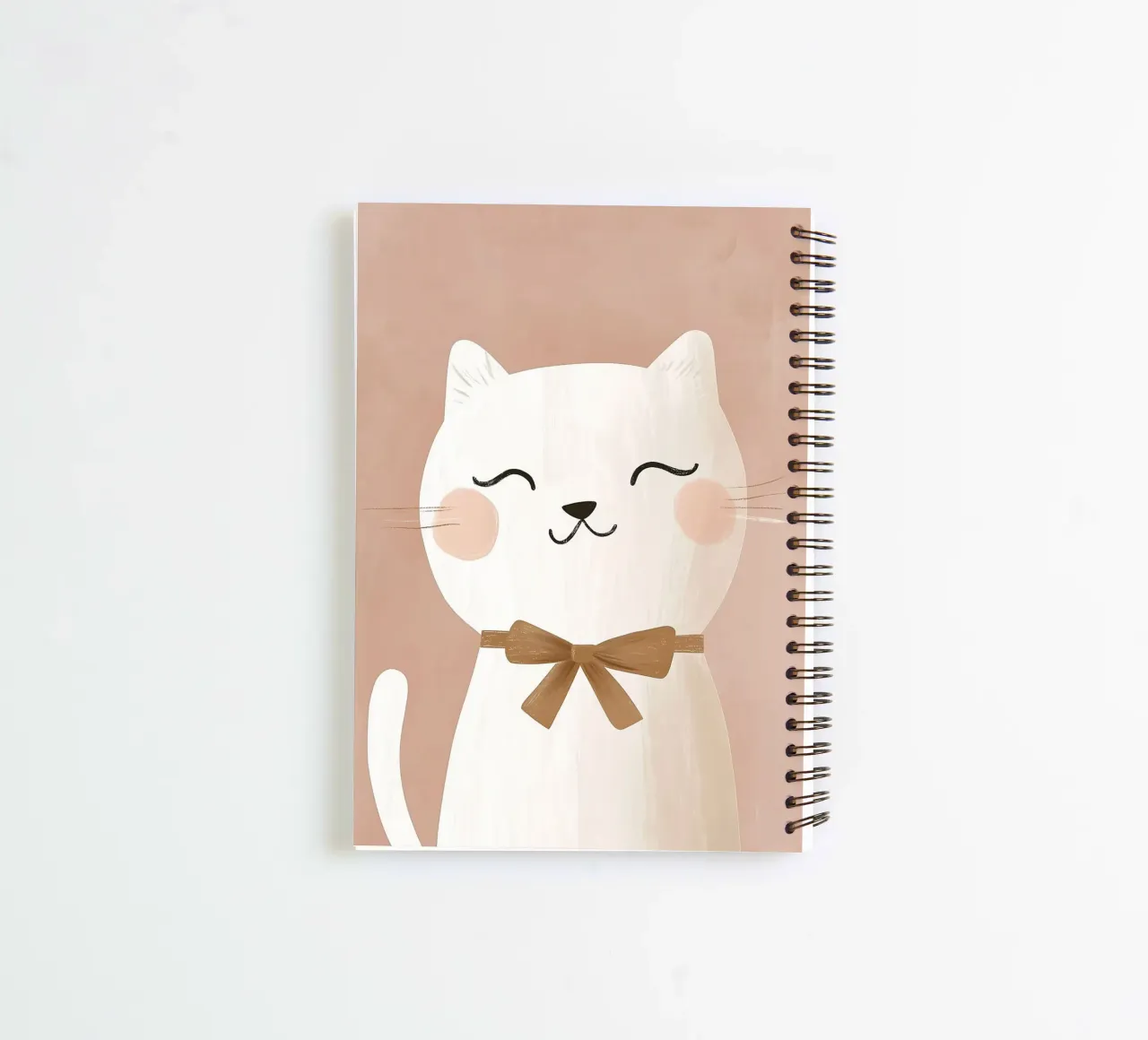 Cute Cat Print, Kitten Print, Nursery Wall Art spiral notebook by Little Lola