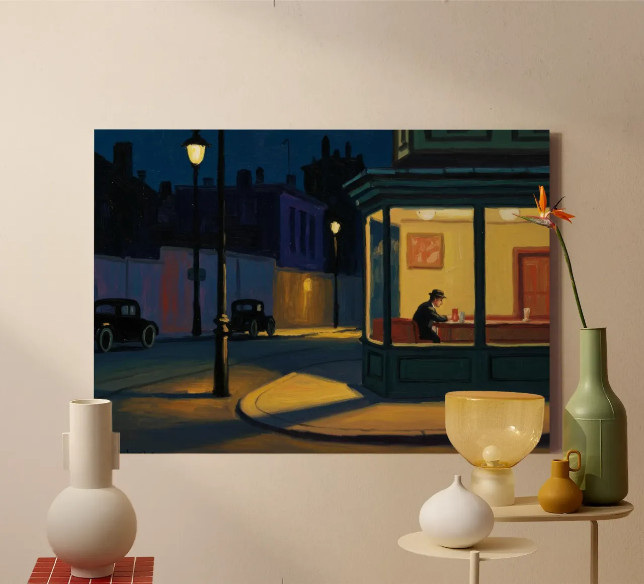 Oude vuurtorens canvas met Baklijst van Art Center