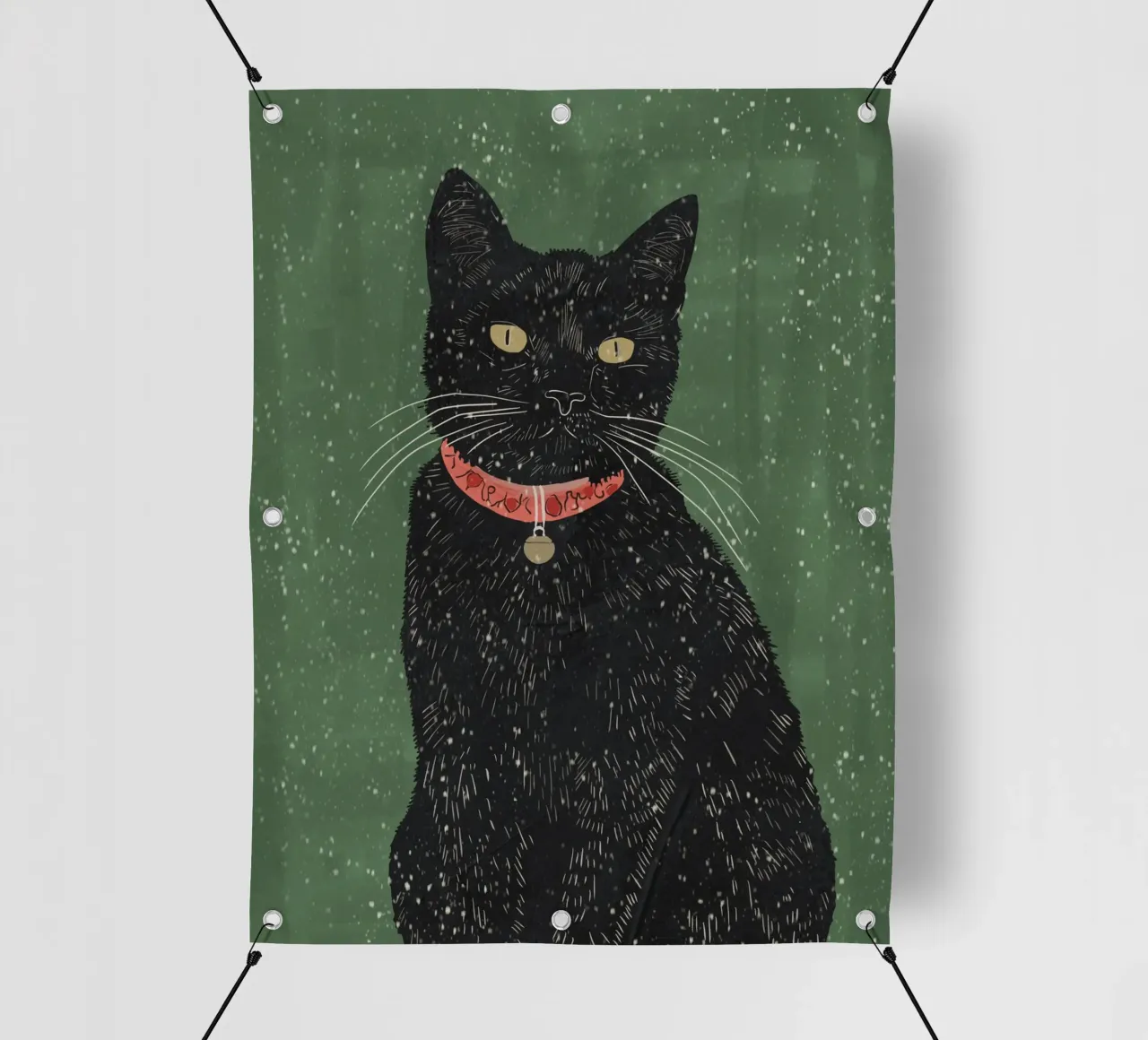 Gatto nero 5 telo in pvc da ThingDesign